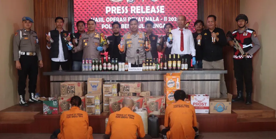 Operasi Pekat Nala II 2024, Polres Benteng Amankan 20 Orang dan Beragam BB, Selasa (24/12). Foto: Burhasin/Siberbengkulu.co
